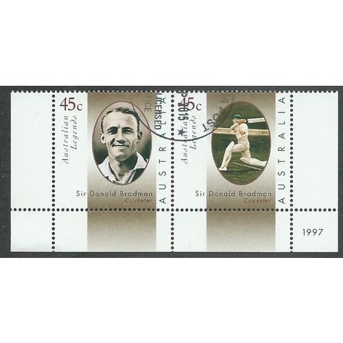AUS 1997 SE~TE PAIR 45c ' AUSTRALIAN LEGENDS' FINE USED (EBID38-586)