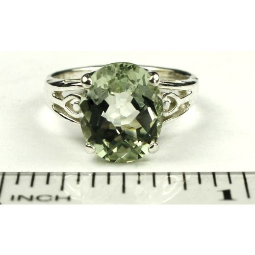 Green Amethyst (Prasiolite), 925 Sterling Silver Ring, SR139