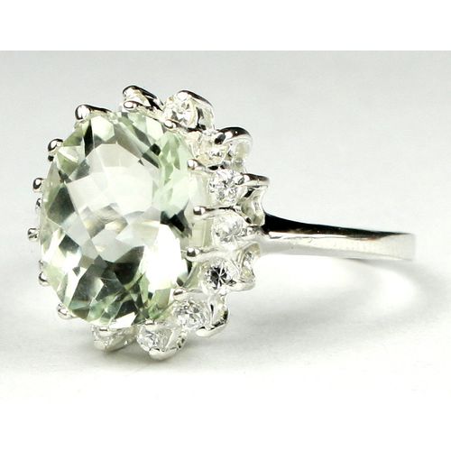 Green Amethyst (Prasiolite), 925 Sterling Silver Ring, SR283