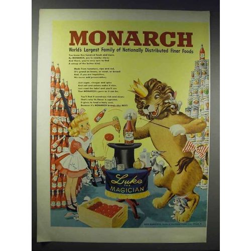 1948 Monarch Tomato Catsup Ad - World's Largest Family