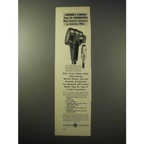 1950 Cannon Electric Type XL Connectors Ad