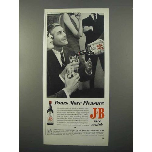 1966 J&B Scotch Ad - Pours More Pleasure