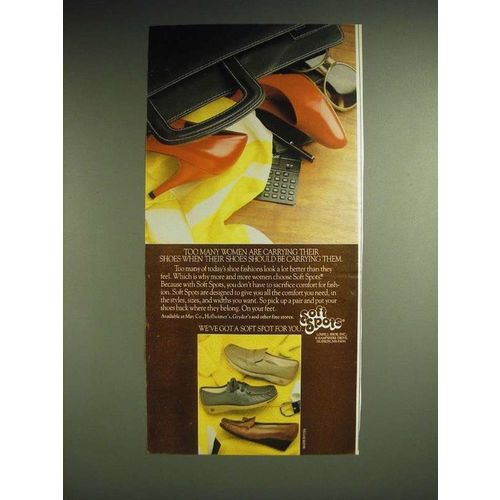 1985 Lowell Shoe Soft Spots Ad - Too many women are carrying their shoes when