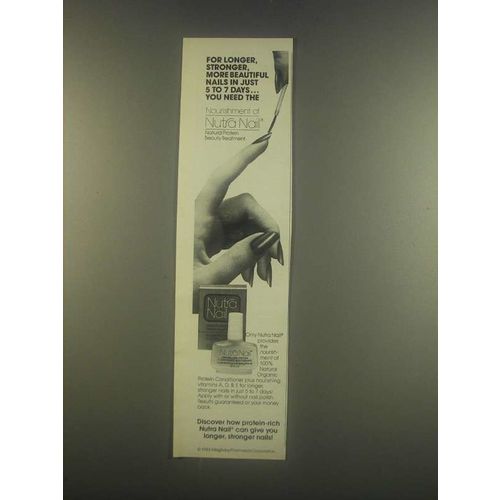 1985 Nutra Nail Ad - For Longer, Stronger, Beautiful