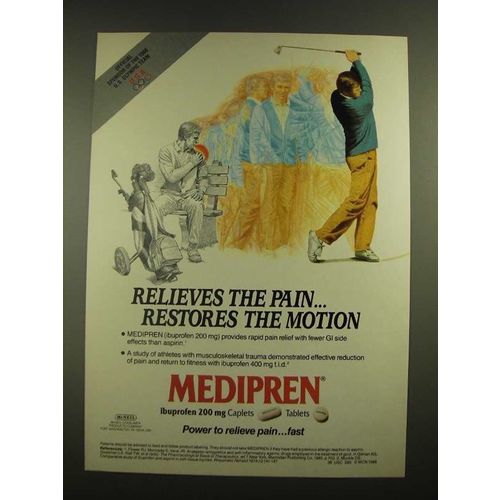 1988 McNeil Medipren Ad - Relieves the Pain Restores the Motion