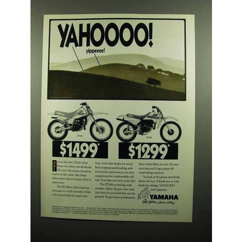 1990 Yamaha RT180 and RT100 Motorcycle Ad