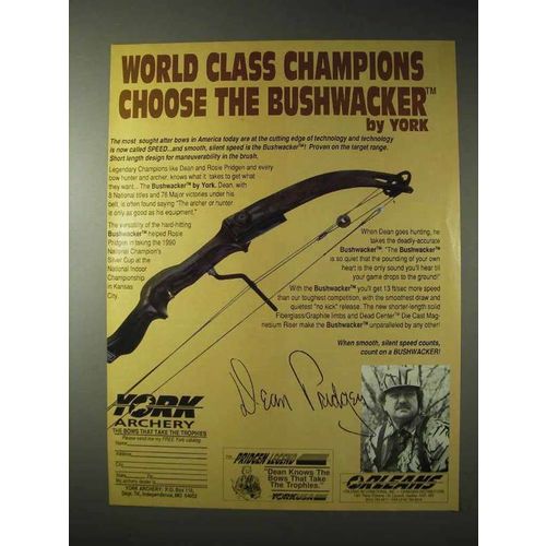 1990 York Archery Bushwacker Bow Ad - World Class
