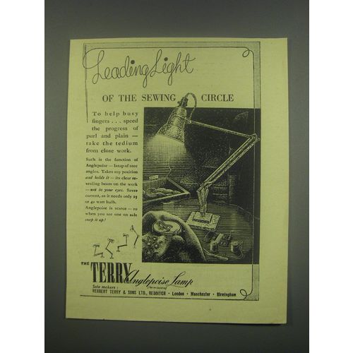 1949 Terry Anglepoise Lamp Ad - Leading Light of the sewing circle