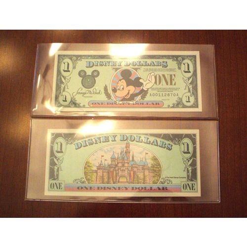 1996 Disney Dollar - $1. - Mint Condition - In Holder - Mickey Series "A"