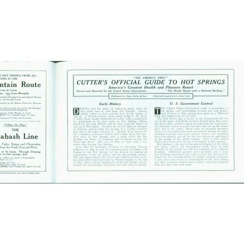Cutter's Official Guide to Hot Springs, AR: reprint..1 to >29 lots of 10 copies