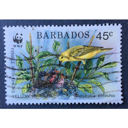 Barbados 1991 Endangered species, Yellow WarblerSG 950 45c Female feeding chicks