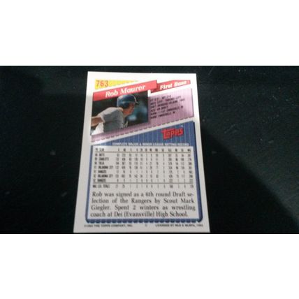 1993 Topps Card # 763 Rob Maurer Excellent-Mint (6) Texas Rangers