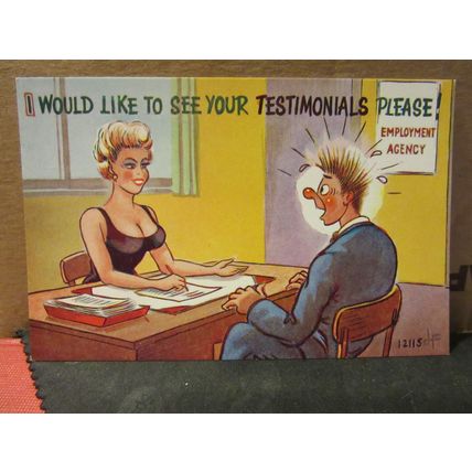 SAUCY SEASIDE POSTCARD unused Brook Pubs. Co, no 12115 JOB AGENCY comic humour