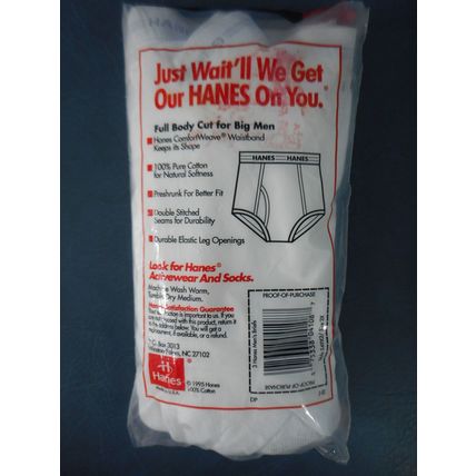 VTG Hanes Briefs 2X (46-48) 1995 USA Made Sealed Men's NOS'96 Olympics promo