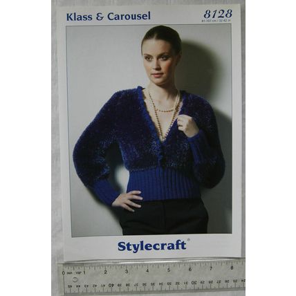 Vintage: Stylecraft 8128 sweater, Klass & Carousel, 32-46 inch, 81-117 cm