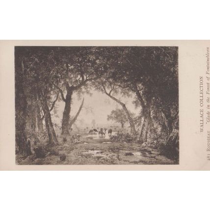 Rousseau Glade In The Forest Of Fontainebleau Wallace Antique Painting Postcard