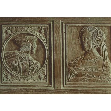 Haddon Hall The Parlour Carved Figures Postcard