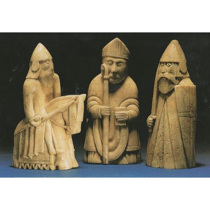The Lewis Chessman Old Chess Pieces British Museum Postcard