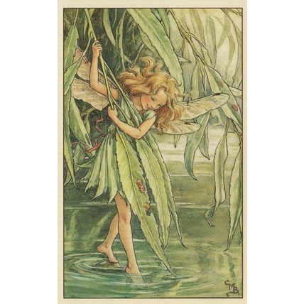 Willow Flower Fairy WW2 Book Painting Stunning Postcard
