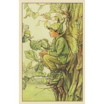 Elm Flower Fairy From WW2 Book Illustration Postcard