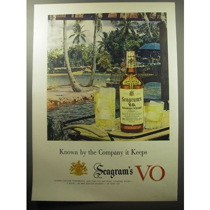 1954 Seagram's V.O. Canadian Whisky Ad - Known by the company