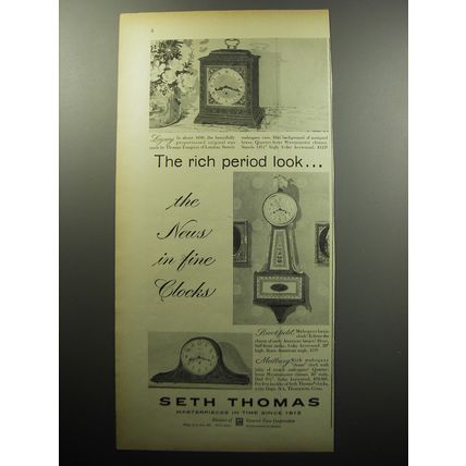 1956 Seth Thomas Clocks Advertisement - Legacy, Brookfield, Medbury
