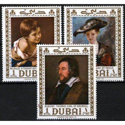 ZAYIX Dubai 273-275 MH Famous Paintings Rubens Murillo Portraits 032323S98