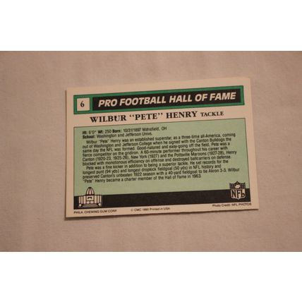 Wilbur "Pete" Granger 1990 Swell Pro Football Hall of Fame NO. 6