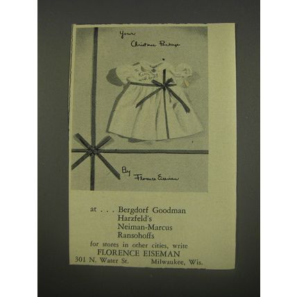 1956 Florence Eiseman Fashion Ad - Your Christmas Package