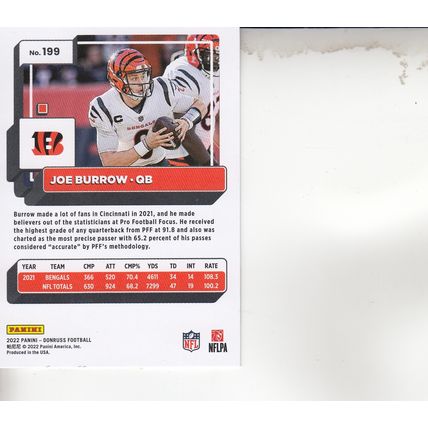 JOE BURROW 2022 AUTOGRAPHED CINCINNATI BENGALS ALL-PRO SUPER BOWL QUARTERBACK