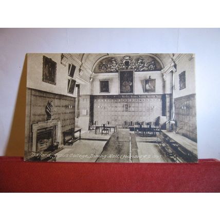 DINING HALL, JESUS COLLEGE, OXFORD unused antique postcard . #