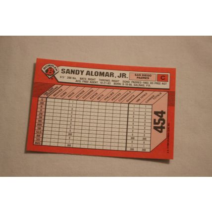 Sandy Alomar Jr. 1989 Bowman TIFFANY NO. 454