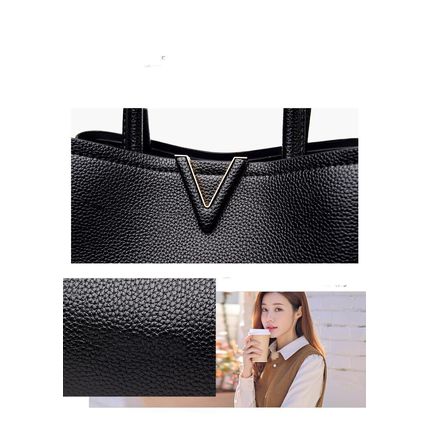Leather Soft Surface Portable And Fashion Three Interlayer Large Capacity Totes