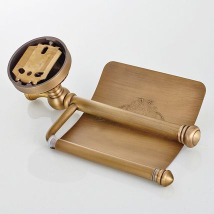 Leyden Antique Brass Toilet Paper Holder with Cover-Wall Mounted-NEW-SEALED-FAST