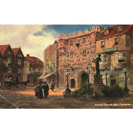 Christ Church Gate, Canterbury, Kent, 5456 Hildesheimer Postcard, 1900s