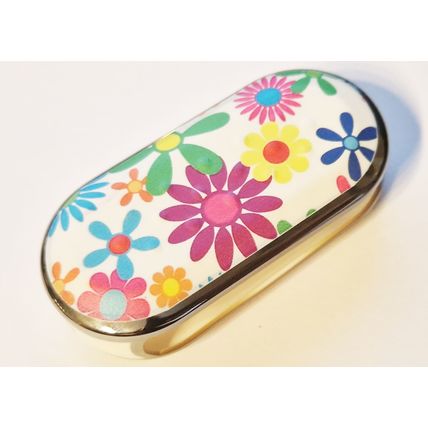 Cute Floral flowers Retro Flower Car Key Cover, Fits Fiat 3 button key 500