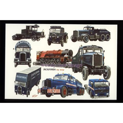 tm6652 - Pickfords Heavy Haulage Vehicles - Artist - G.S.Cooper - postcard
