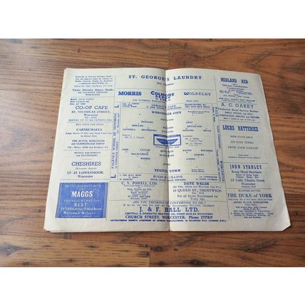 1960/61 Worcester City vs Yeovil Town - Southern League ** FREE P&P **