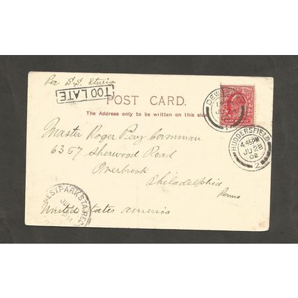 Postcard Chester Eaton Hall Interesting postmarks 1902