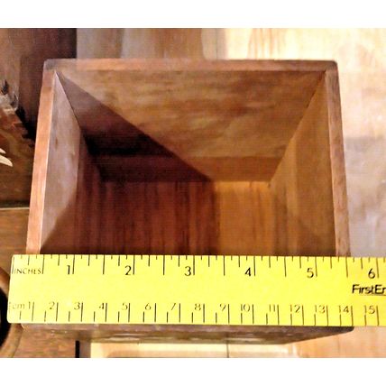 Vintage Japan Canister Box Wood Brown Lot Of 3 Square Imperial Fighting Roosters