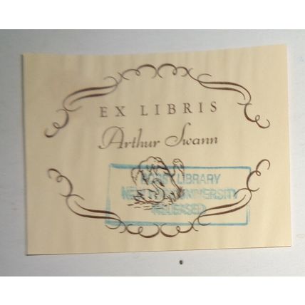 Arthur Swann, Ex Libris Bookplate - Bookseller, auctioneer & bibliophile