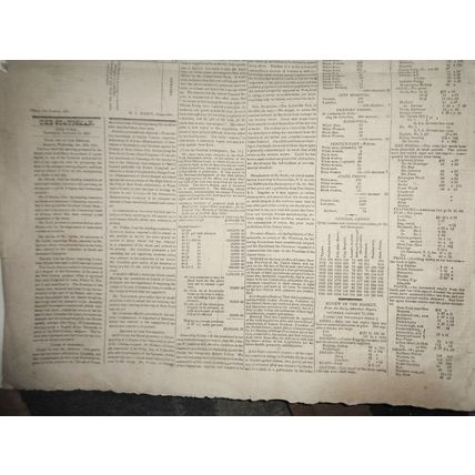 THE NEW-YORK STATESMAN, January 15, 1825 - NY Governor DeWitt Clinton's copy