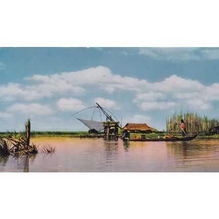 Thailand - Lot of 5 - Vintage Postcards - Boats, Temples & River Scenes
