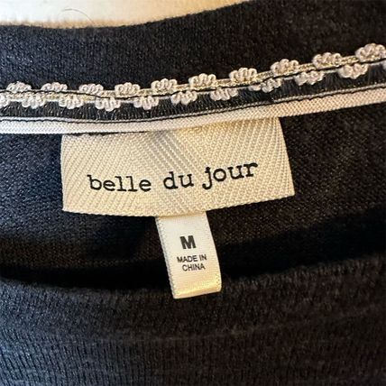 Belle du Jour Women's Long Sleeve Heathered Top Crew Neck Stretch Sz Medium