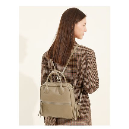 Genuine Leather Women Shoulder Handbag Tote Hobo Handbag Grey