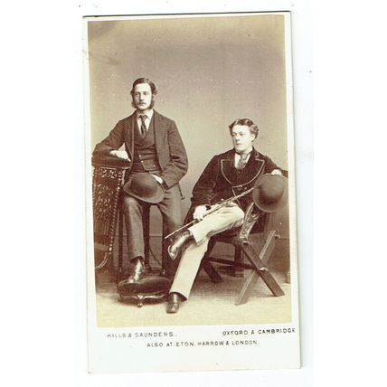 Victorian cdv photo two young men Oxford & Cambridge photographer