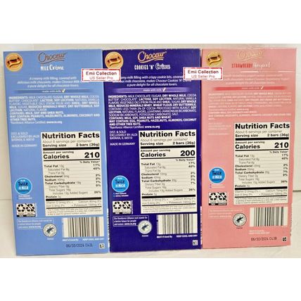 Choceur Smooth & Creamy European 3 Flavors Milk Chocolate Bars 7.05oz (3 Packs)