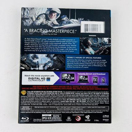 Gravity Blu-Ray / DVD Combo Pack NEW Factory Sealed Sandra Bullock George Cloony