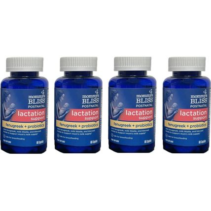 4 Mommy's Bliss Postnatal Lactation Support w/Fenugreek + Probiotic 60ct Ea 6/26