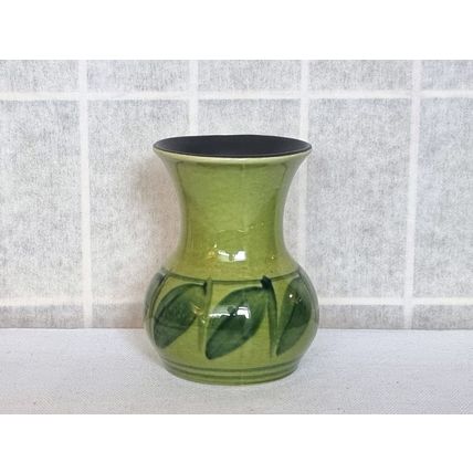 Signed Charles Collard Small Vase | Honiton Studio Pottery Green Glazed Bud Vase